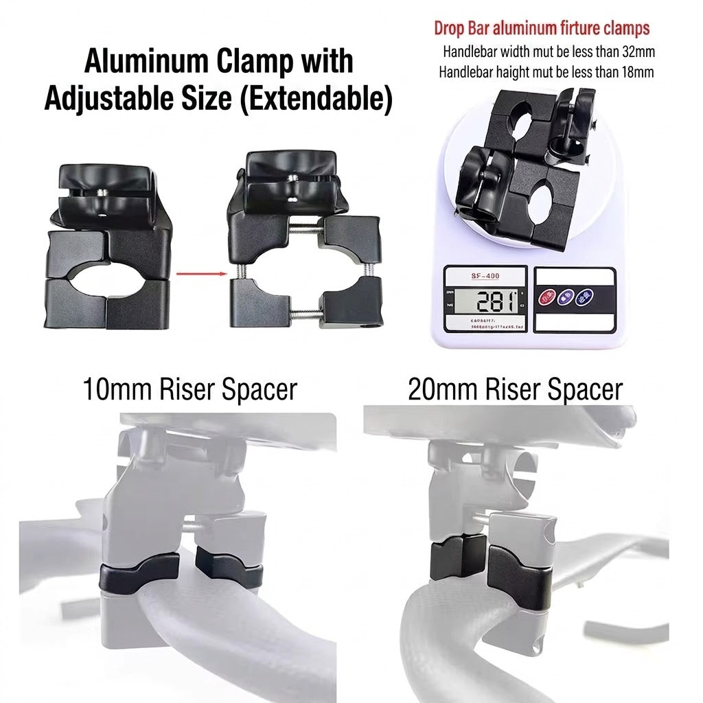 BALUGOE Carbon Clip-On Aerobars for Road Bike Drop Bars