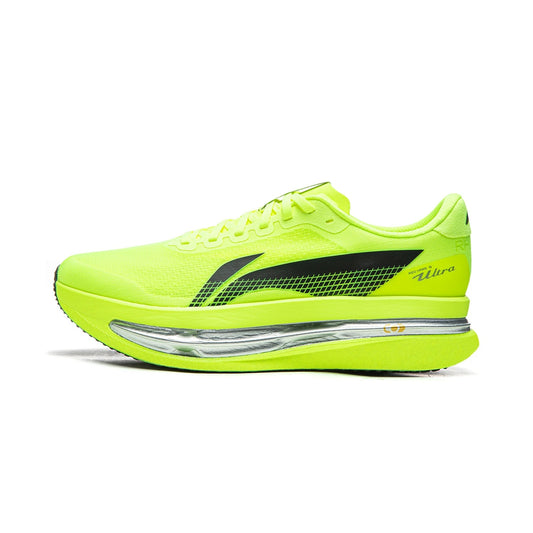 LI-NING MEN'S RED HARE 9 ULTRA RUNNING SHOES - CORE FLUORESCENT BRIGHT GREEN - ARPW007-1