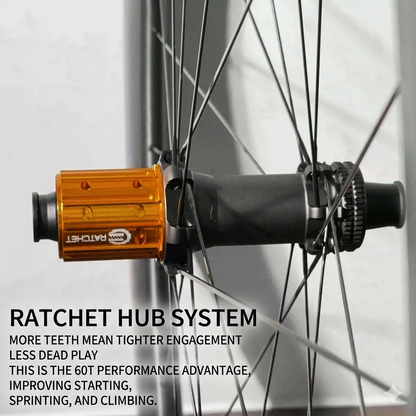 Apex Aero-Forge Carbon Wheelset — 1208g (Thru-Axle / 60T Ratchet / Wide Rim)
