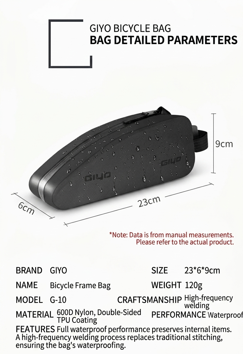 GIYO Aero Waterproof Top Tube Racing Bike Bag